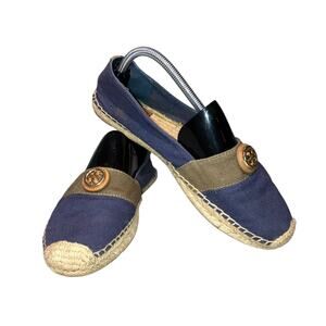 Tory Burch Navy Beacher Espradille Flat-size 9.5